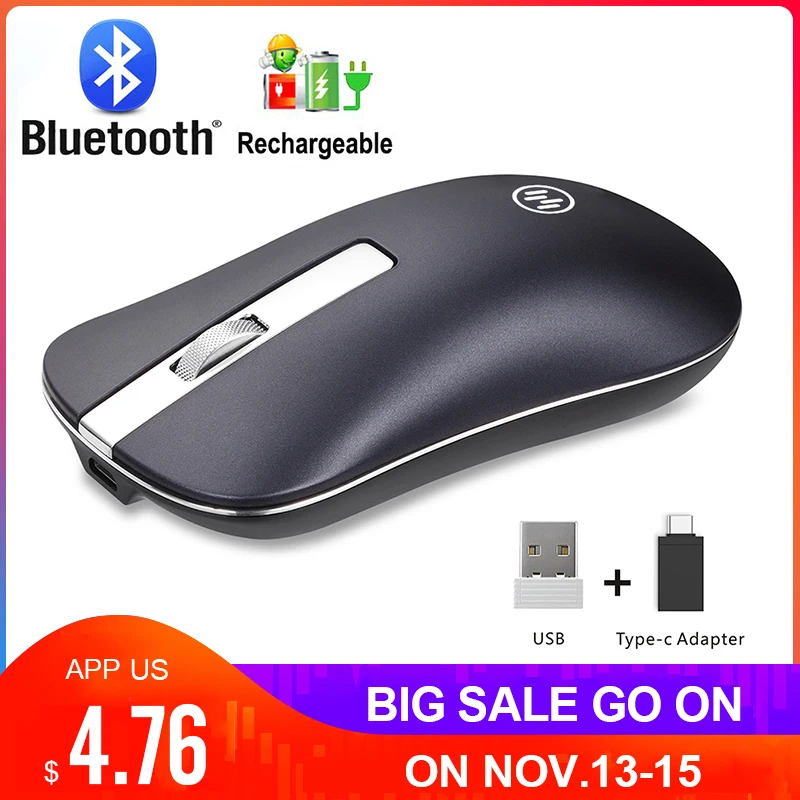 

Rechargeable Wireless Mouse Computer Bluetooth Mouse Silent For PC Laptop 2.4Ghz Mini USB Ergonomic Mause Noiseless Mice