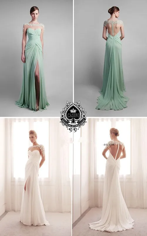 vestidos long sleeve Design Floor Length sexy backless lace appliques long chiffon Formal gown bridesmaid dresses