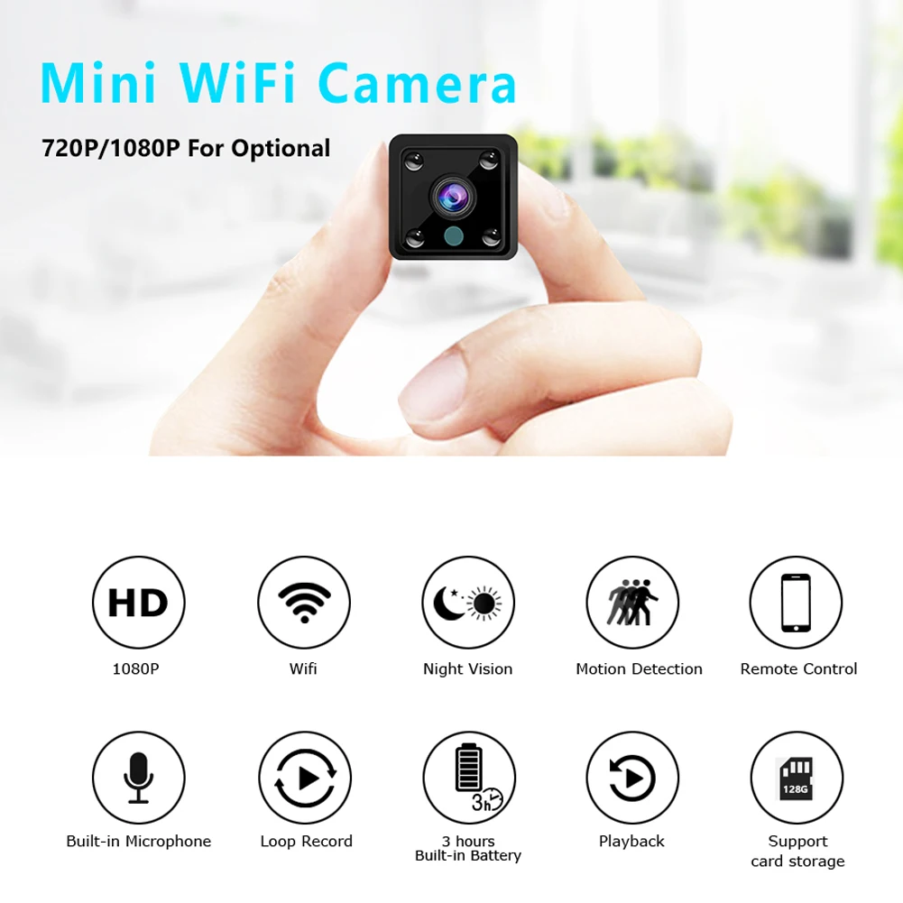 Мини WiFi камера HD 720 P/1080 P DVR камера видеокамера ночного видения камера детектива движения IP камера