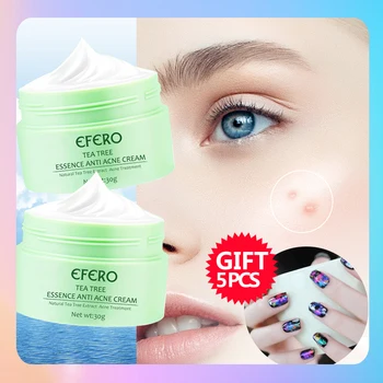 

EFERO Tea Tree Anti-Acne Face Cream Acne Scar Cream Shrink Pores Face Eliminates Acnes Cream Oil Control Repair Spot Face Creams