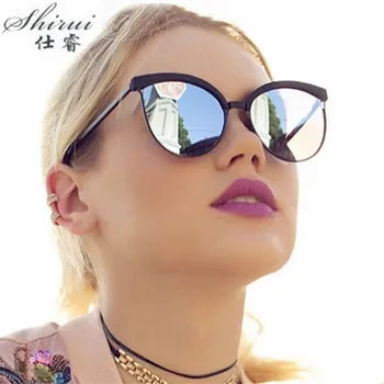 

2020 Sunglasses Women Brand Designer Fashion Coating Mirror Sexy Cat Eye Sun Glasses For Female UV400 Cheap Goggle Oculos De Sol