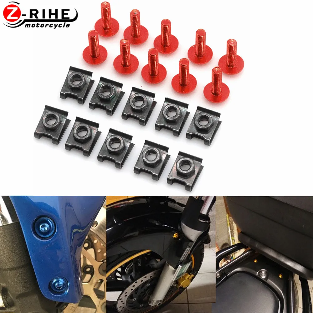 10Pcs Carenatura Body Work Bulloni Guglia Velocità Di Fissaggio A Vite Della Clip Di Primavera Dadi Per Honda Vfr Nc 700 750 800 1200 F Vfr750 Vfr800