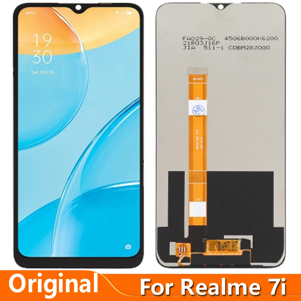 ЖК-дисплей 6,5 дюйма для Realme 7i Global RMX2193, сенсорный экран с цифровым преобразователем в сборе