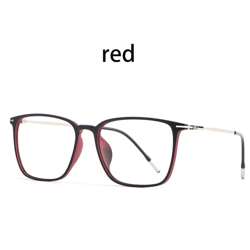 Близорукость TR90 мужские очки сплав Квадратные очки женские прозрачные очки для чтения защитные очки - Цвет оправы: red