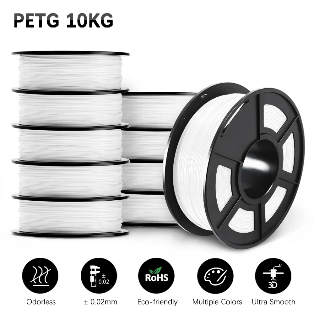 PETG Filament 1KG For FDM 3D Printer Filament 1.75MM 10 Rolls /Set Excellent Toughness Good Gloss 3d petg 3D Printing Materials