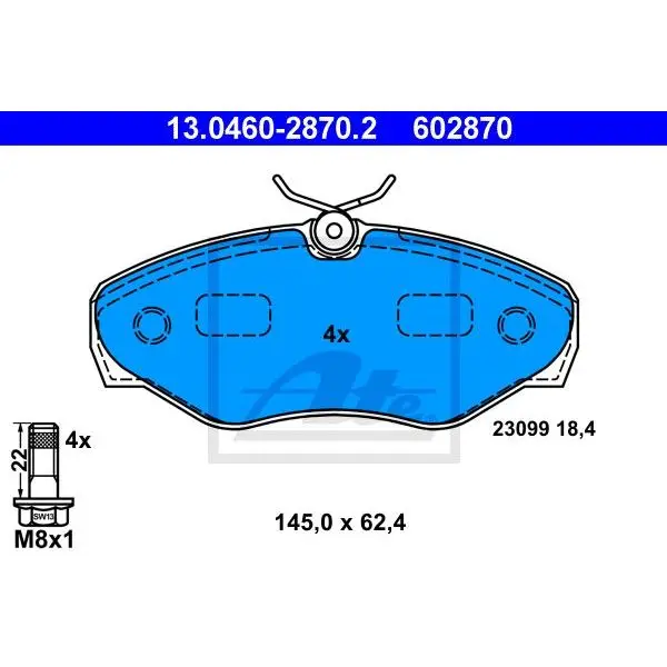 Колодки дисковые п.\ Renault Trafic CDi80/CDi101 01/Espace 98 AT