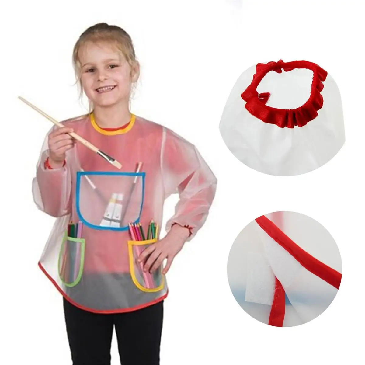 Многофункциональный Детский фартук с 3 карманами для рисования, детский домашний фартук, непромокаемый костюм