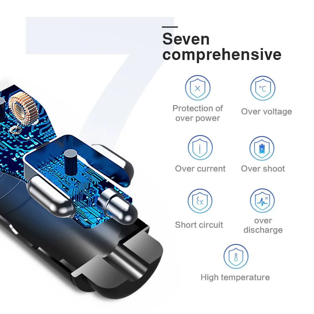 Автомобильное зарядное устройство OV Dual USB для OnePlus, HUAWEI, samsung, Iphone, оригинальное металлическое двойное Usb Автомобильное зарядное устройство, Быстрая автомобильная зарядка