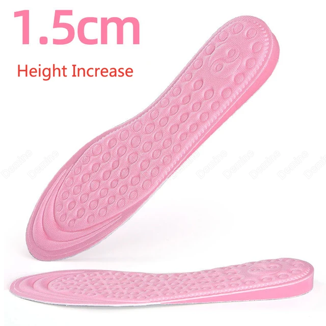Demine Height Increase Shoe Insoles for Women Comfort Eva Memory Foam Shoes Sole Inserts Foot Heel Lift Pad Heightening Insoles 1.5cm Full Insoles