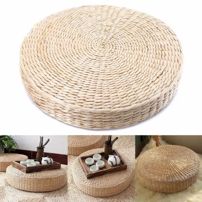 

Tatami Handmade Weave Natural Straw Round Thicken Window Chair Cushion Pad Round Sitting Mat Meditation Cushion Home Decor