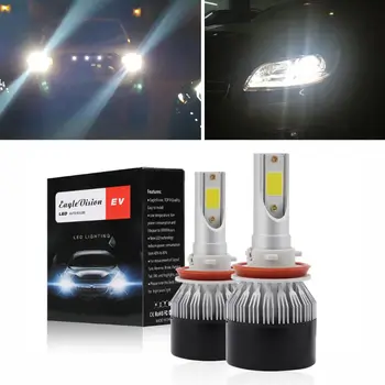 

One Pair Car H8/H11 LED Headlight 12V 40W COB Bulb 6000K White Fog Lights E7CA