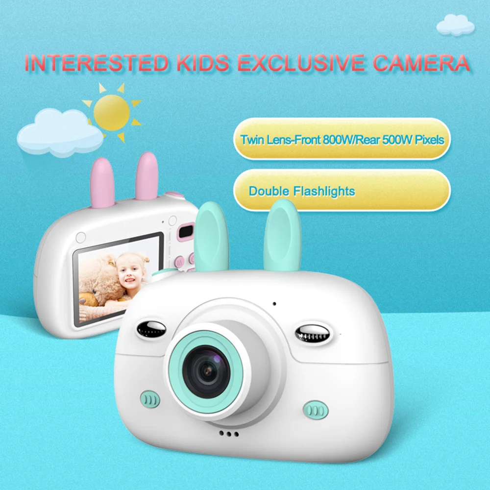 Portable Mini 1080P Camera Kids Digital Cameras for Children Baby Video Large Screen Camcorders For Birthday Christmas Gift Toys
