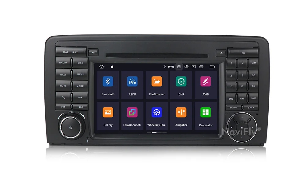 NaviFly Android 9 PX5 4 Гб+ 64 Гб ips экран DSP автомобильный проигрыватель с радио и GPS для Mercedes Benz R Class W251 R280 R300 R320 R350 для автомобиля, dvd мультимедийный плеер навигационный головное ус