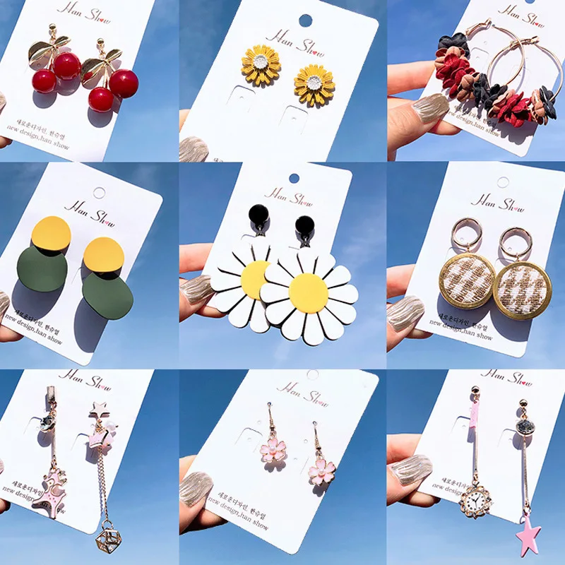 

2019 New Net Red Ins Tassel Earrings Long Temperament Eardrop Personality Simple Stud Earrings Earrings Wholesale korean earring