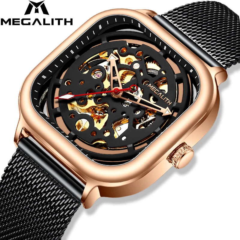 

MEGALITH RelуGio Masculino Watch Men Automatic 2019 Business Watch For Men Wristwatch Waterproof Clock Mesh Band Orologi Blue