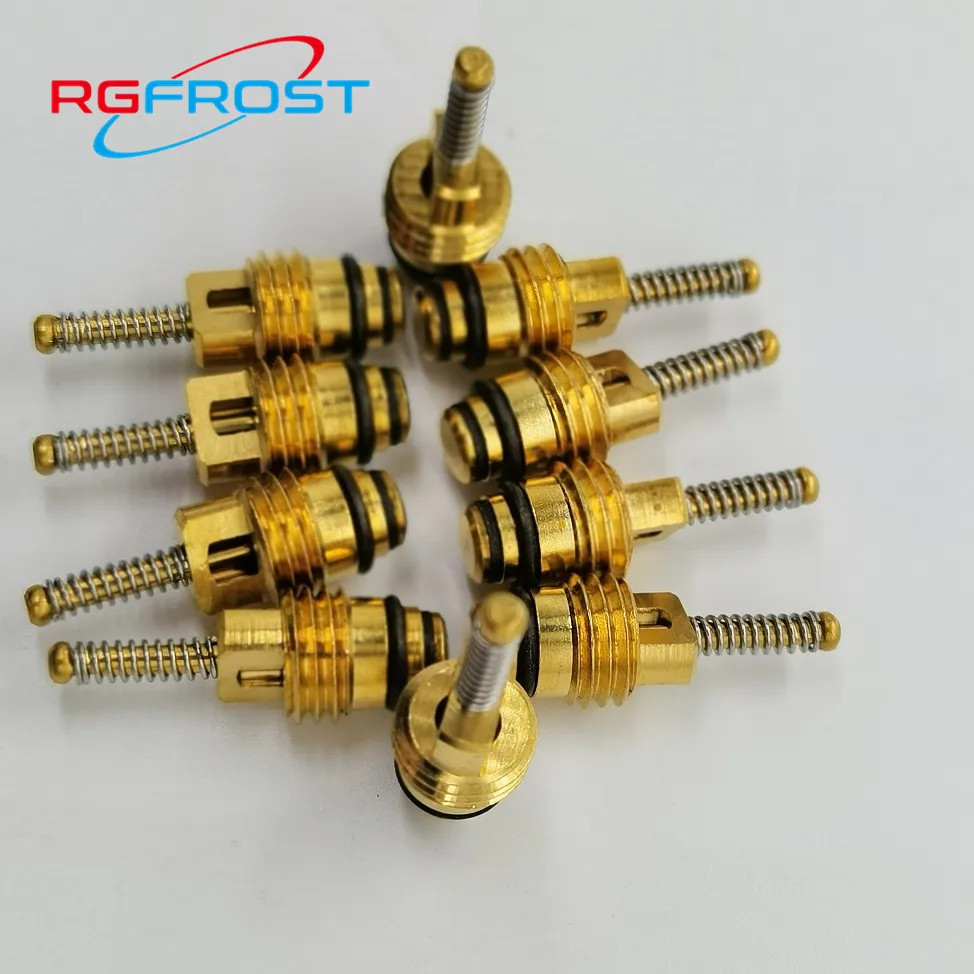 50pcs R12 R134a Refrigeration Tire Valve Stem Copper Cores M8*1 NBR Automotive Air-Conditioning Valve Core/Needle For Buick