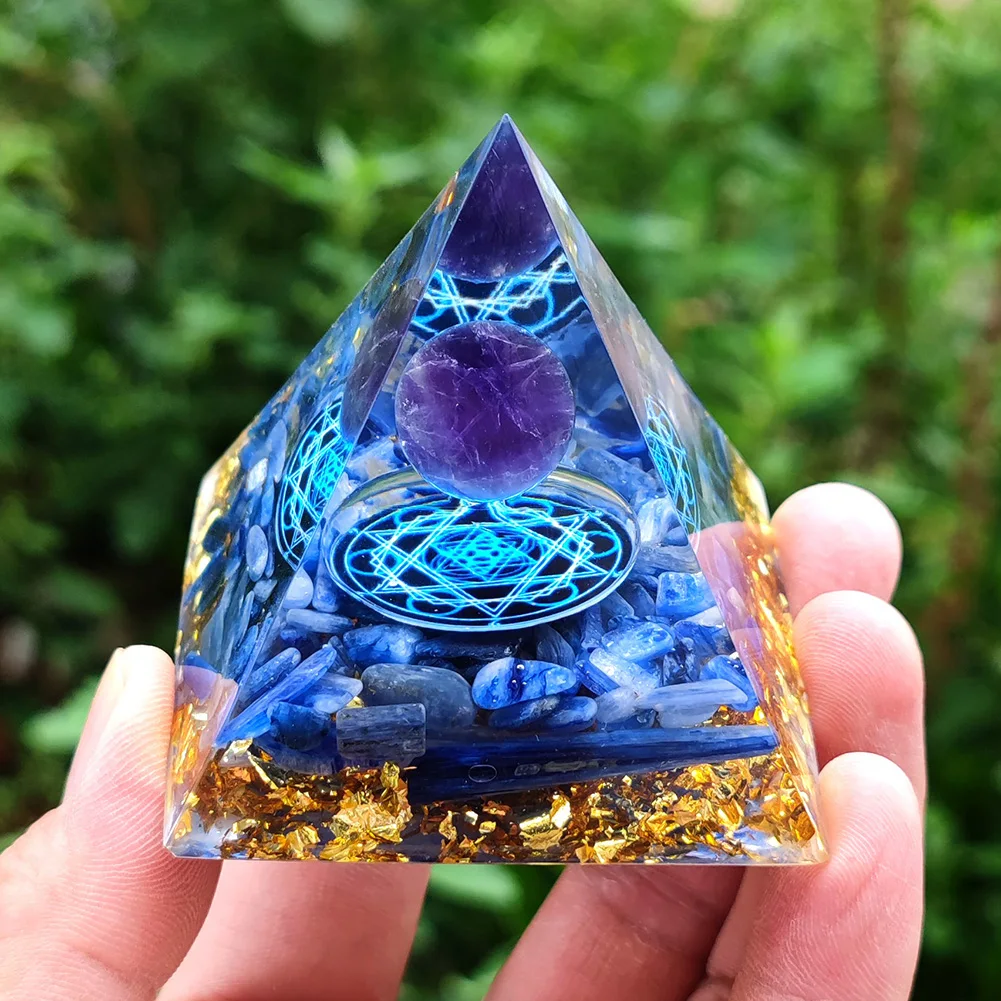Small Amethyst Pyramid Decorative Gemstones Reiki Healing Pyramid Chakra Gifts 