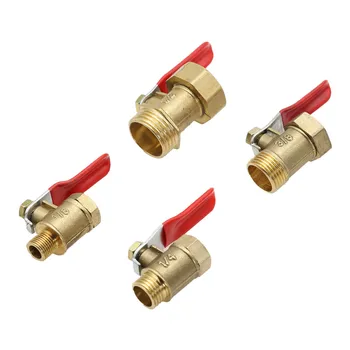 

Pneumatic 1/8" 1/4'' 3/8'' 1/2' BSP Female/Male Thread Mini Ball Valve Brass Connector Joint Copper Pipe Fitting Coupler Adapter