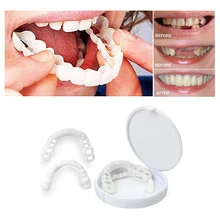 

Teeth Veneers Whitening Dentures Imitation Braces Temporary False Teeth Cover Perfect Smile Comfortable Fit Denture Veneers Kit