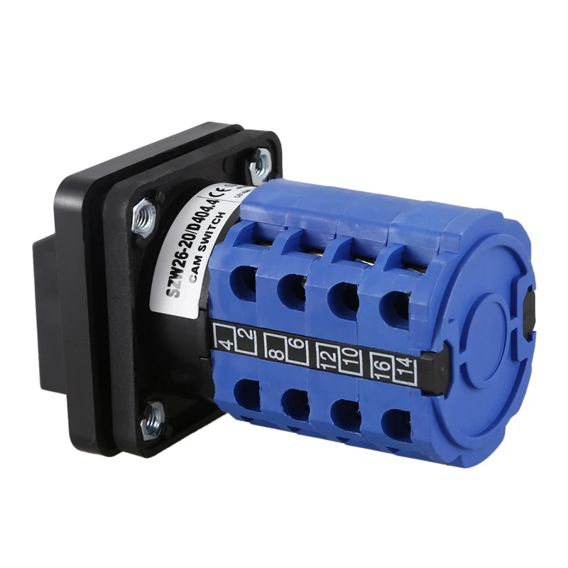 LW28-20M08/4 3 Позиции поворотный кулачковый переключатель Ui 550V Ith 20A, синий+ серебристый+ черный