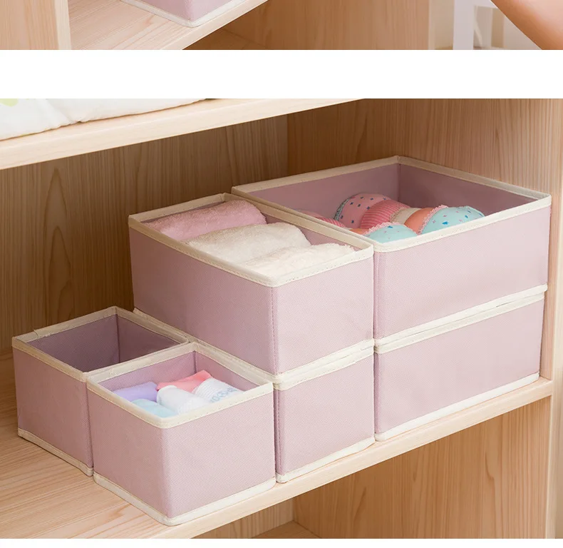 3pcs/lot Storage Box Container Drawer Divider Lidded Closet Boxes For Ties Socks Bra Underwear Organizer Home Storage