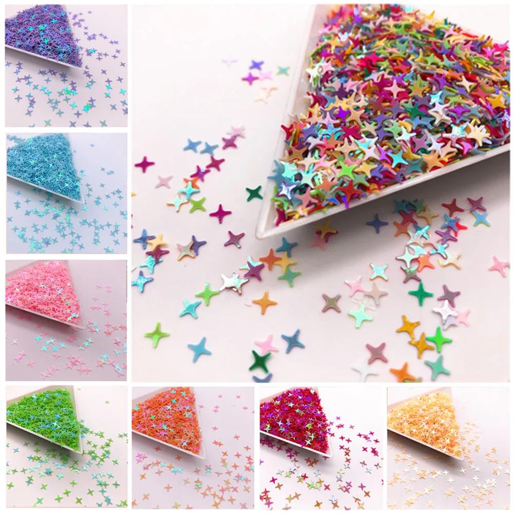 10g Star Shape Glitter Sequins DIY Crafts Colorful Paillettes Nails 4mm Nail Art for Christmas Decorations | Дом и сад