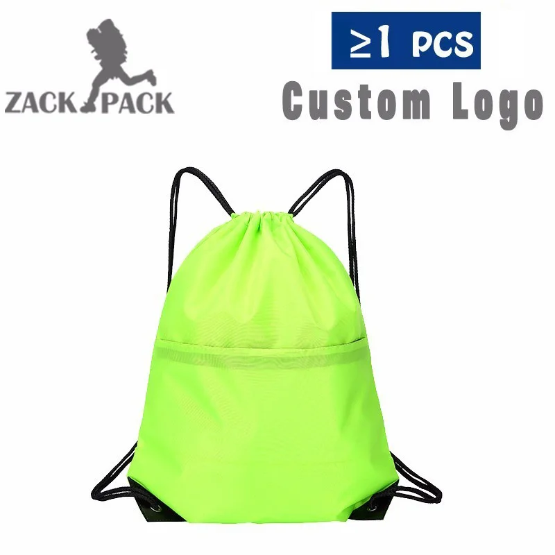 Drawstring Bag Custom Logo Simple Cotton Pouch Training Canvas Backpack Waterproof Sack Mochila Knapsack Bag
