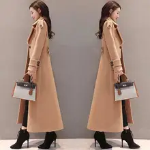 X-Long Новая женская верхняя одежда зимняя одежда модная теплая шерстяная смесь тонкое женское элегантное двубортное шерстяное пальто
