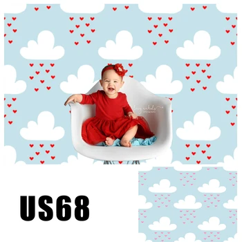 

HUAYI Photography Backdrop Valentines Day Vinyl Background LOVE Rain Blue Photo Booth US68