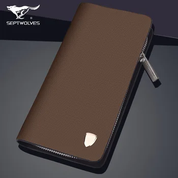 

Septwolves MEN'S Handbag Nappa Leather Clutch Bag Business Large Capacity Clutch Bag Long Wallet Car Suture Mountain