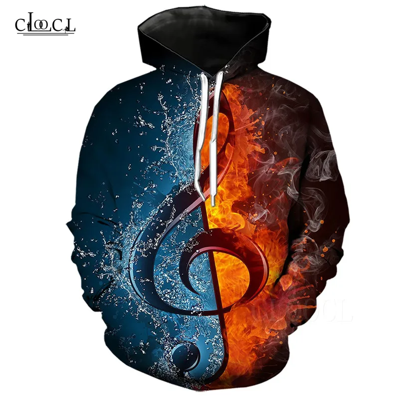 Hoodies 2 3D Flame Hoodies Fashion Mens Sweatshirts Comic Fire Musical Notation Printed Harajuku Pullover Hoodie Casual Women Streetwear - Цвет: Hoodies 2