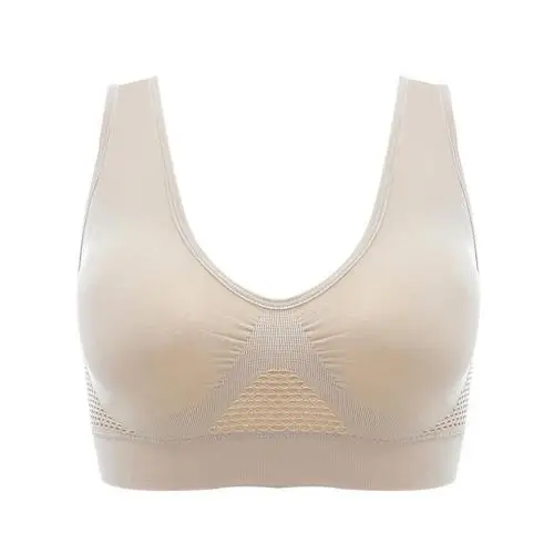 Plus Size Wireless Comfort Air Bra For Women Hollow Mesh