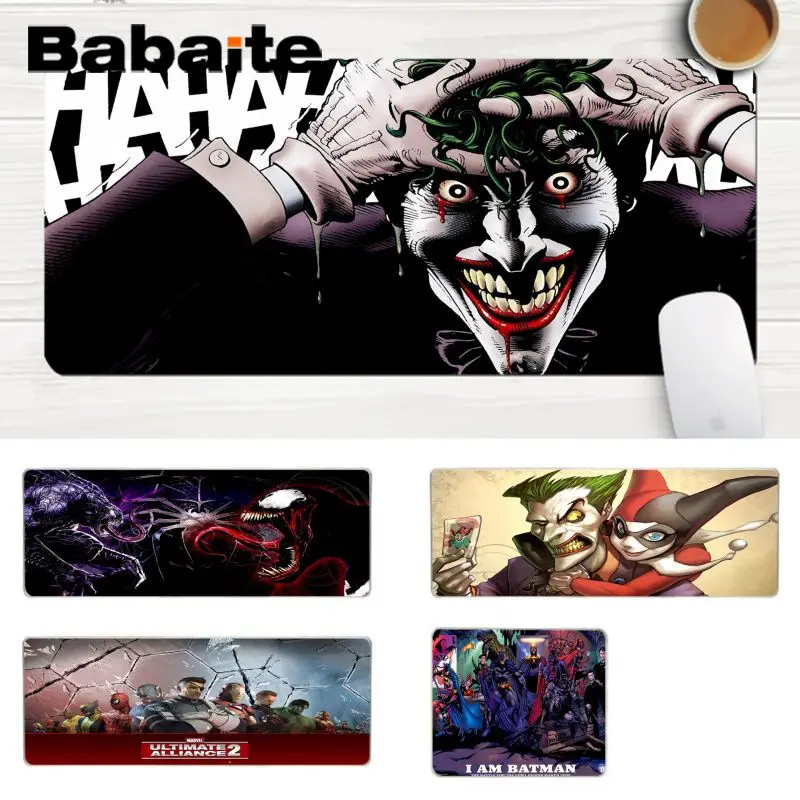 Babaite крутой Бэтмен Marvel Venom DIY Дизайн Шаблон коврик для игровой мыши ноутбук игровой Lockedge мыши коврик для мыши игровой коврик для мыши