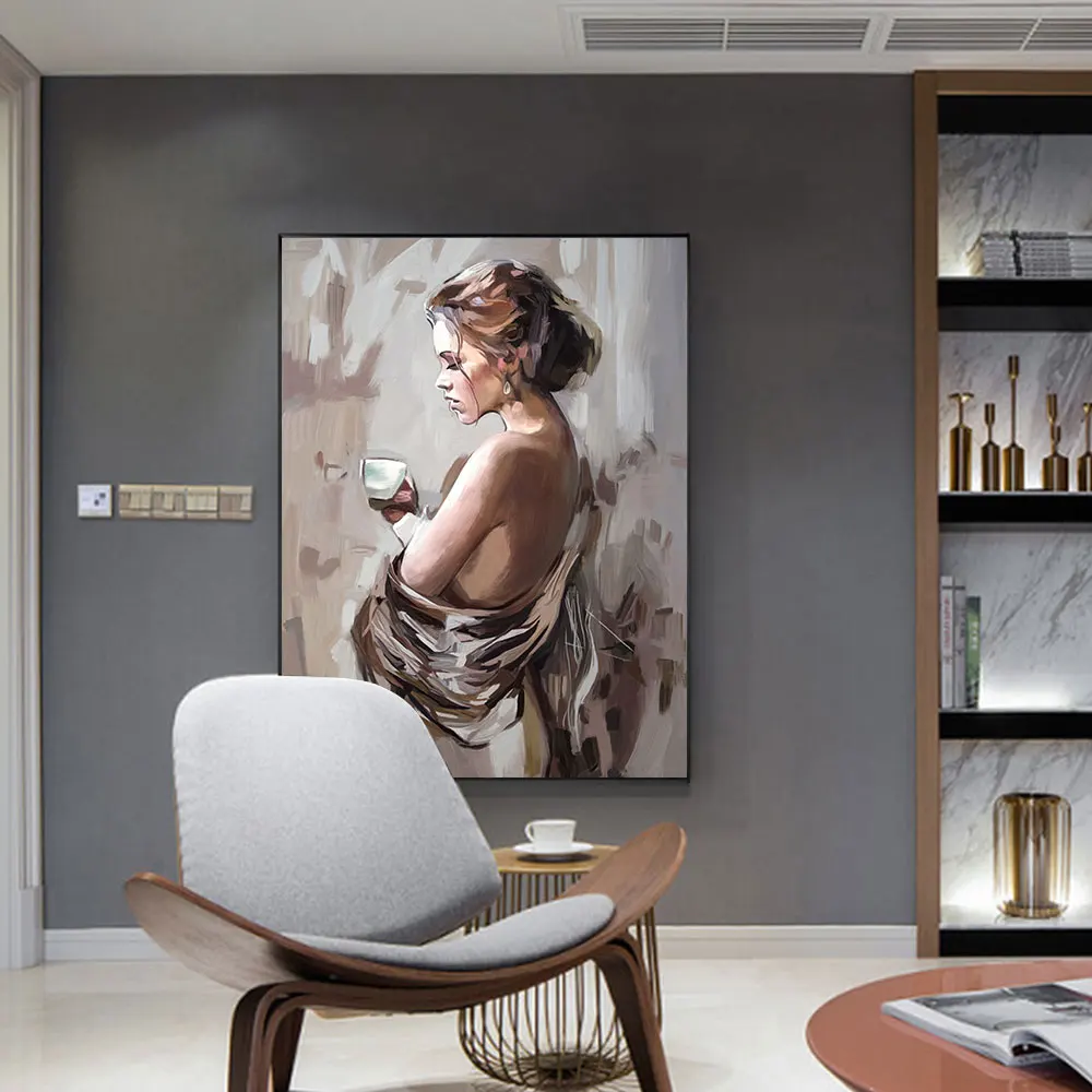 Waliicorners Handmade Scandinavian Wall Art For Home Decoration 100% Handpainted Sexy Nude Woman Portrait Oil Painting 5 Hec2fadf709b04aadb21e9ccb3768a65b2