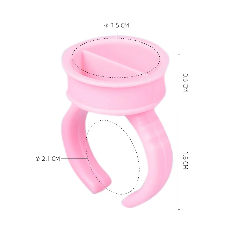 100Pcs Disposable Caps Microblading Pink Ring Tattoo Ink Cup For Women Men Tattoo Needle Supplies Accessorie Makeup Tattoo Tools - Color: B