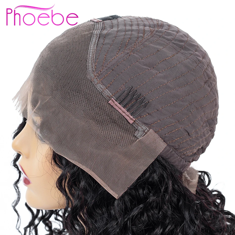 Phoebe 13x4 курчавый кудрявый боб парик фронтальный шнурка человеческих волос парики перуанский не-Реми короткий боб парики для черных женщин Быстрая