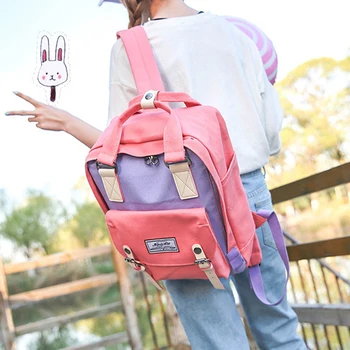 

Fashion Women Backpack High Quality Youth Canvas Patchwork Backpacks For Teenage Girl Female Travel And School Shoulder Bagpack