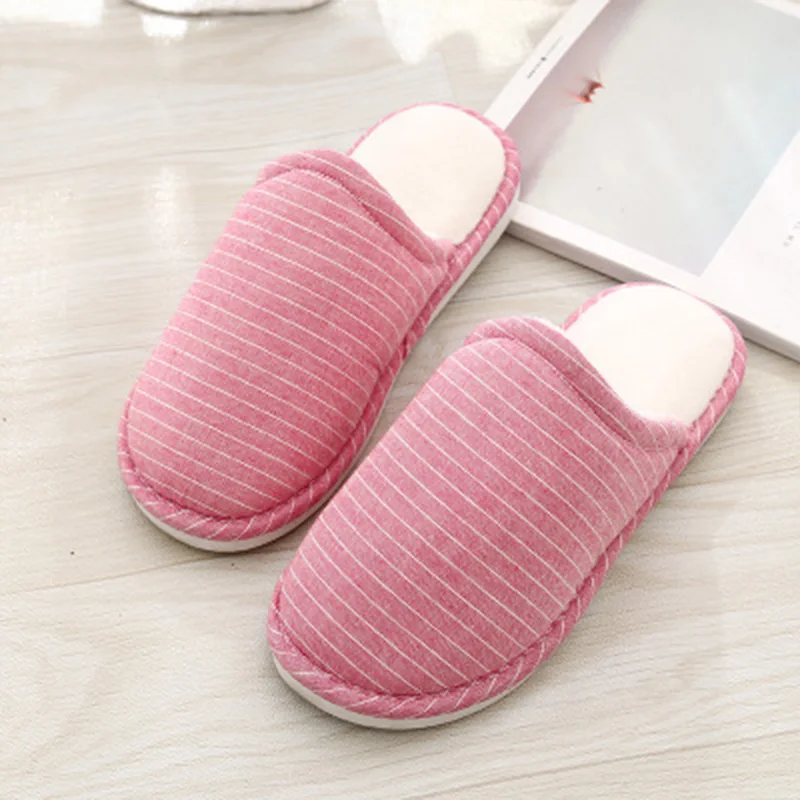 

Household Cotton Slippers Couples Autumn Winter Indoor Wooden Floor Anti-slip Shoes Woman Thick Bottom Massage Couple Home Shoes