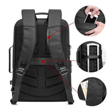 

Bison Denim Large Capacity Business Backpack USB Charging Rucksack Mens Travel Bag 17 inches laptop Backpack for Teenager