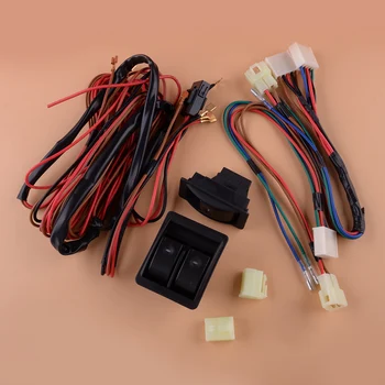 

beler Universal Truck Car Master Electric Power Window Regulator Control Switch Kit with Wire Harness 12V