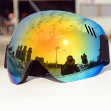 Крутые унисекс лыжные очки для лыж и сноуборда анти-туман УФ Защита сферические линзы бескаркасные снежные спортивные очки для мужчин и женщин