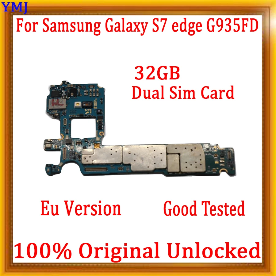 100% Original unlocked For Samsung Galaxy S7 edge G935F G935FD Motherboard 32GB EU Version With full chips Mainboard good tested | Мобильные