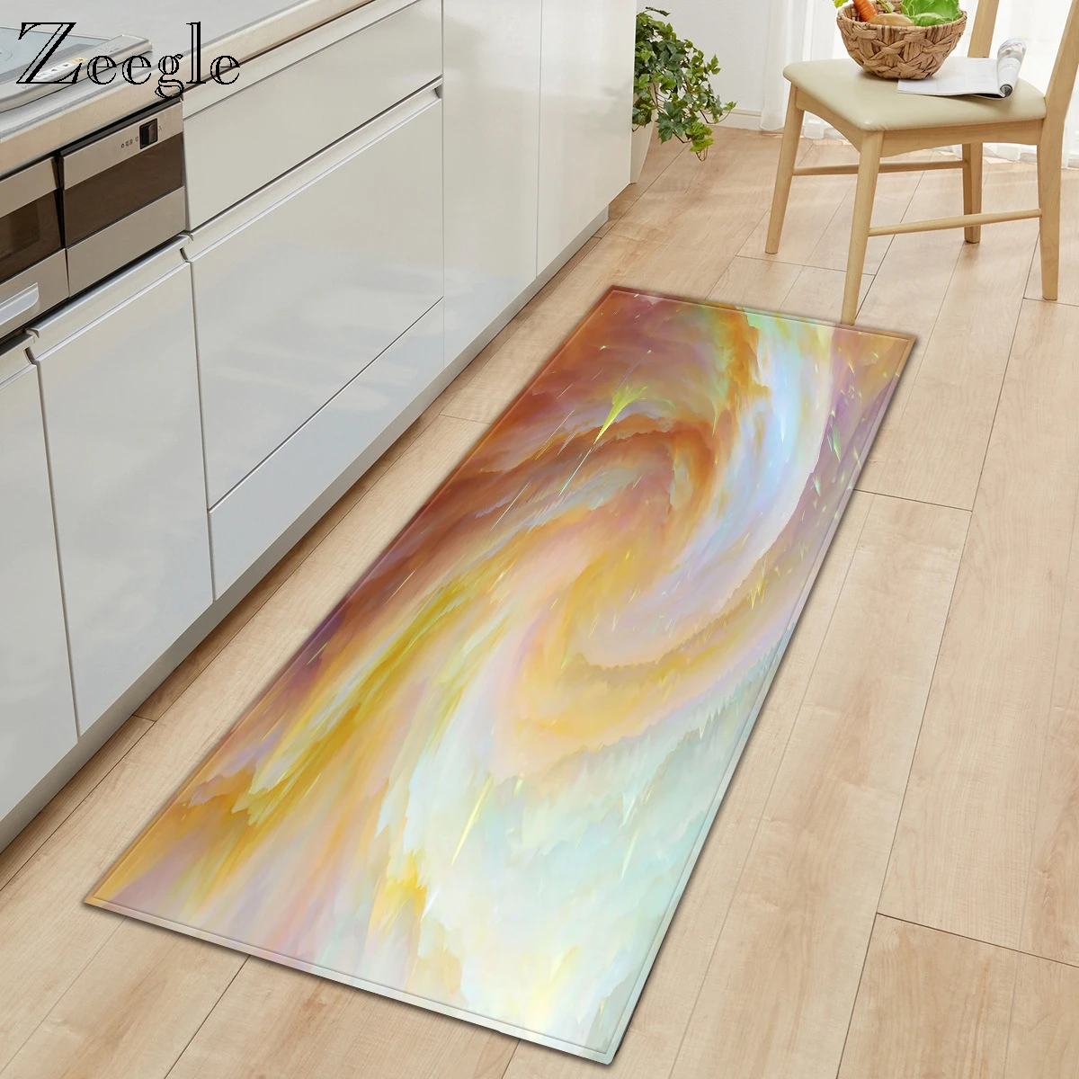 Zeegle Carpet Anti-slip Kitchen Rug Living Room Carpet Bathroom Doormat Hallway Floor Rug Absorbent Soft Bedside Room Carpet Mat