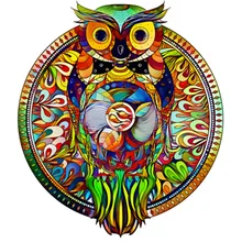 

Montessori Enlightenment Puzzle Colorful Owl Bird Wooden Pieces 100 150 200 Children Wood Jigsaw 3D Puzzle Diy Kids Gift Box