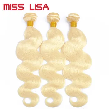 

MISS LISA 28 30 Inch 613 Blonde Human Hair Bundles Body Wave Hair Bundles Brazilian Hair Weave Bundles Non Remy Hair Extensions