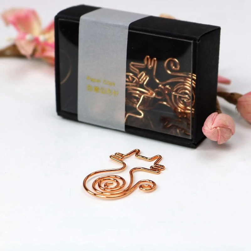 8 шт. розовое золото Kawaii Cat скрепки закладки и 12 шт. высокое качество покрытием розовый скрепки Сакура игла металлическая Закладка Me