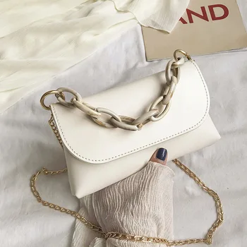

New retro thick material removable spring chain chain personality stylish simple Korean women's shoulder bag