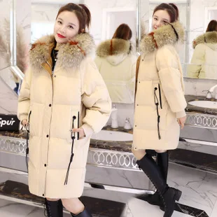 Down Jacket 80% White Duck down Winter Trend Simple Cool Long Sleeve Mid-length Solid Color Hooded Fashion