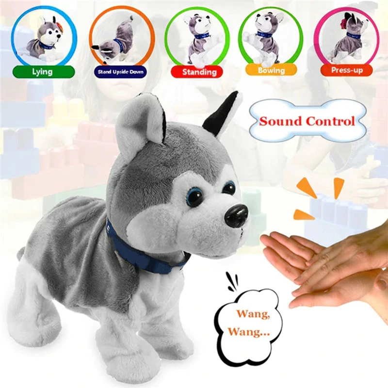 子供のためのぬいぐるみロボット犬 音声制御のおもちゃ 立っている夜 ウォーキングロボット 犬 クリスマスプレゼント 電子ペット Aliexpress