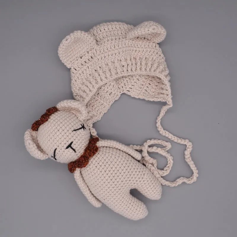 Accesorios de fotografía recién nacido ropa de bebé croché Niño Accesorios para niña ropa para niños pequeño oso traje infantil crotheted traje